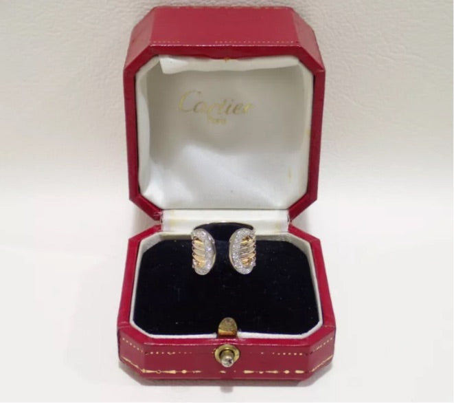 Cartier Diamond Double 2C de Trinity 18KT Gold Ring Size 5
