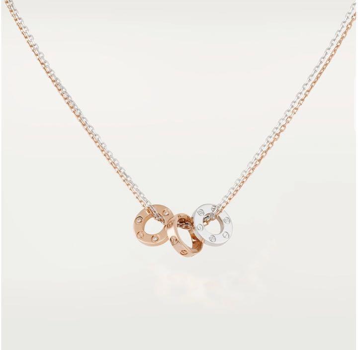 Cartier 6 Diamond Love Ring Pendant & Chain ~Necklace