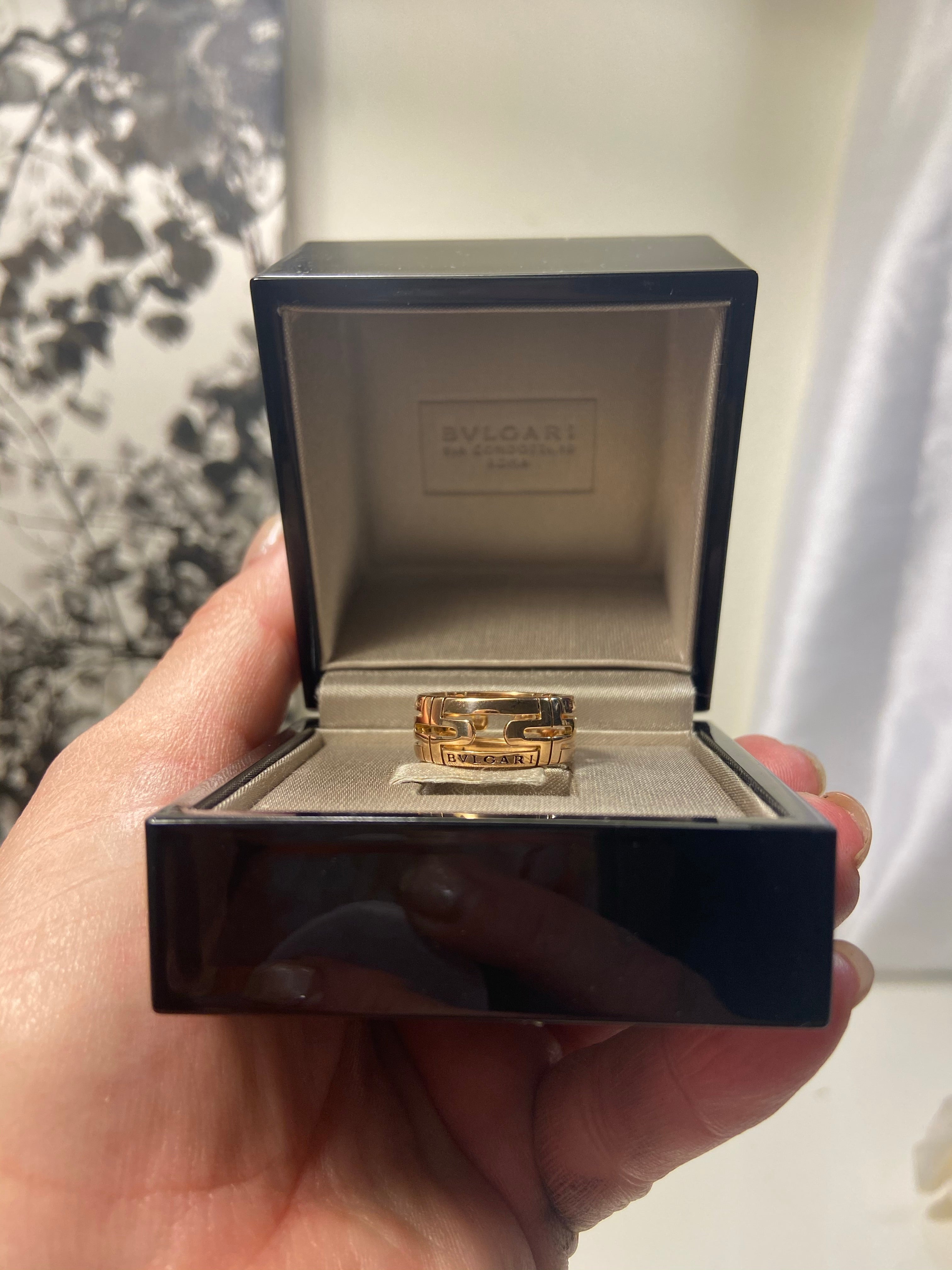 Bvlgari 18KT Rose Gold Parentesi Ring Size #50/ US 5