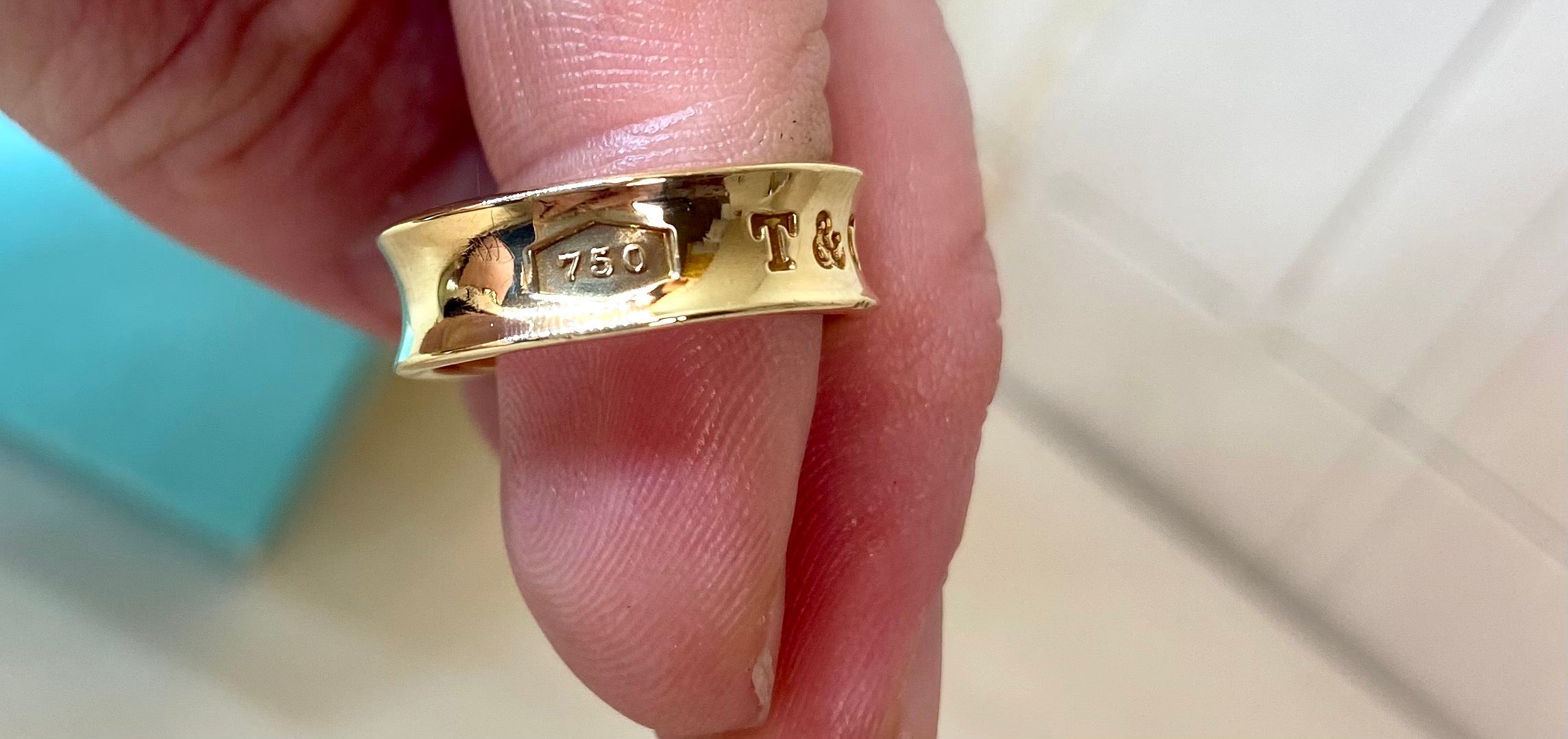 Tiffany & Co.18KT Yellow Gold 1837 Concave Wide Ring