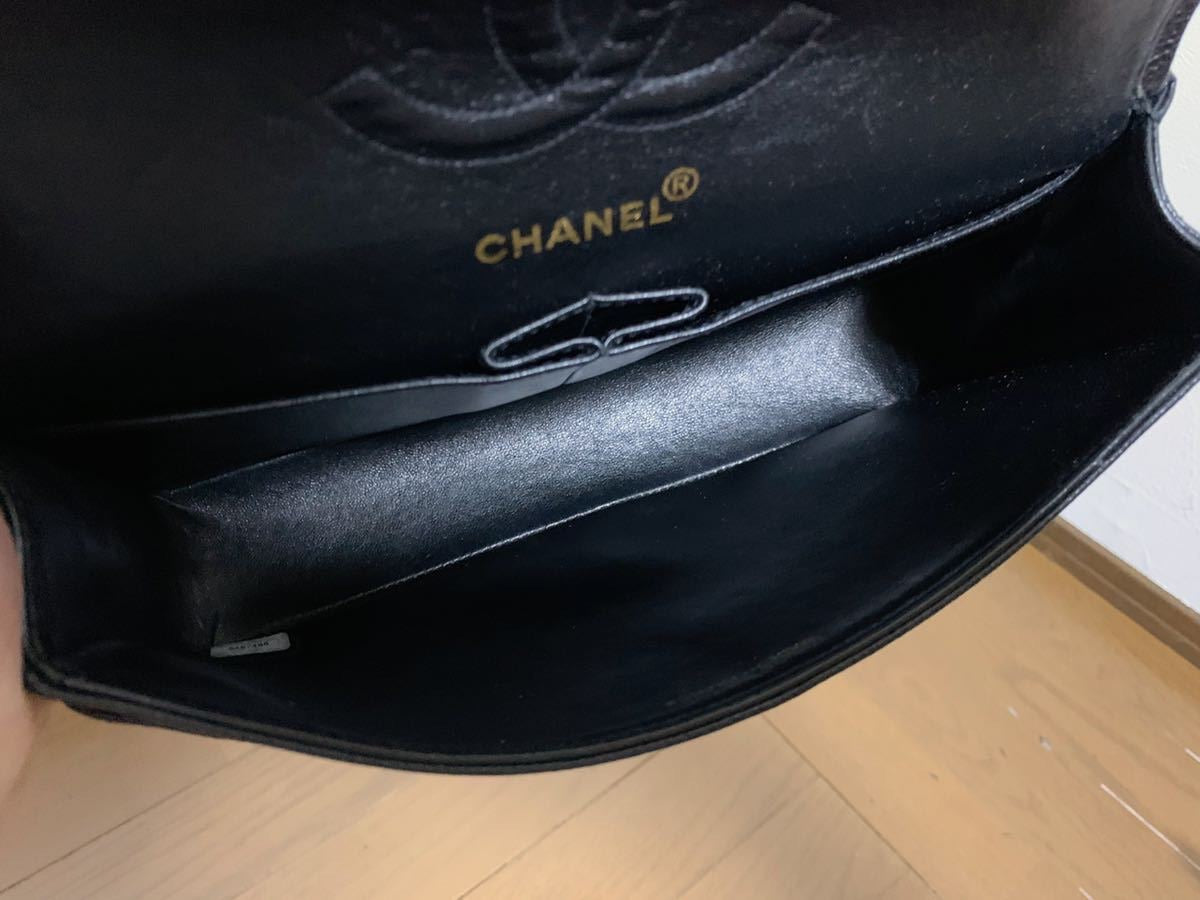CHANEL Black Caviar Double Flap Gold Hardware Shoulder Bag