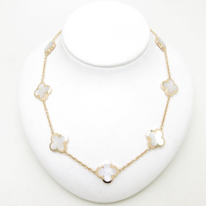 Van Cleef & Arpels Pure Alhambra Mother of Pearl 9 Motif Necklace
