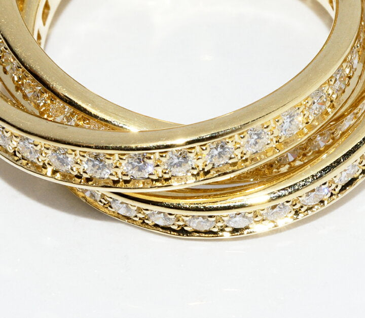 Cartier Diamond-Paved Trinity Rolling Ring US Size 8