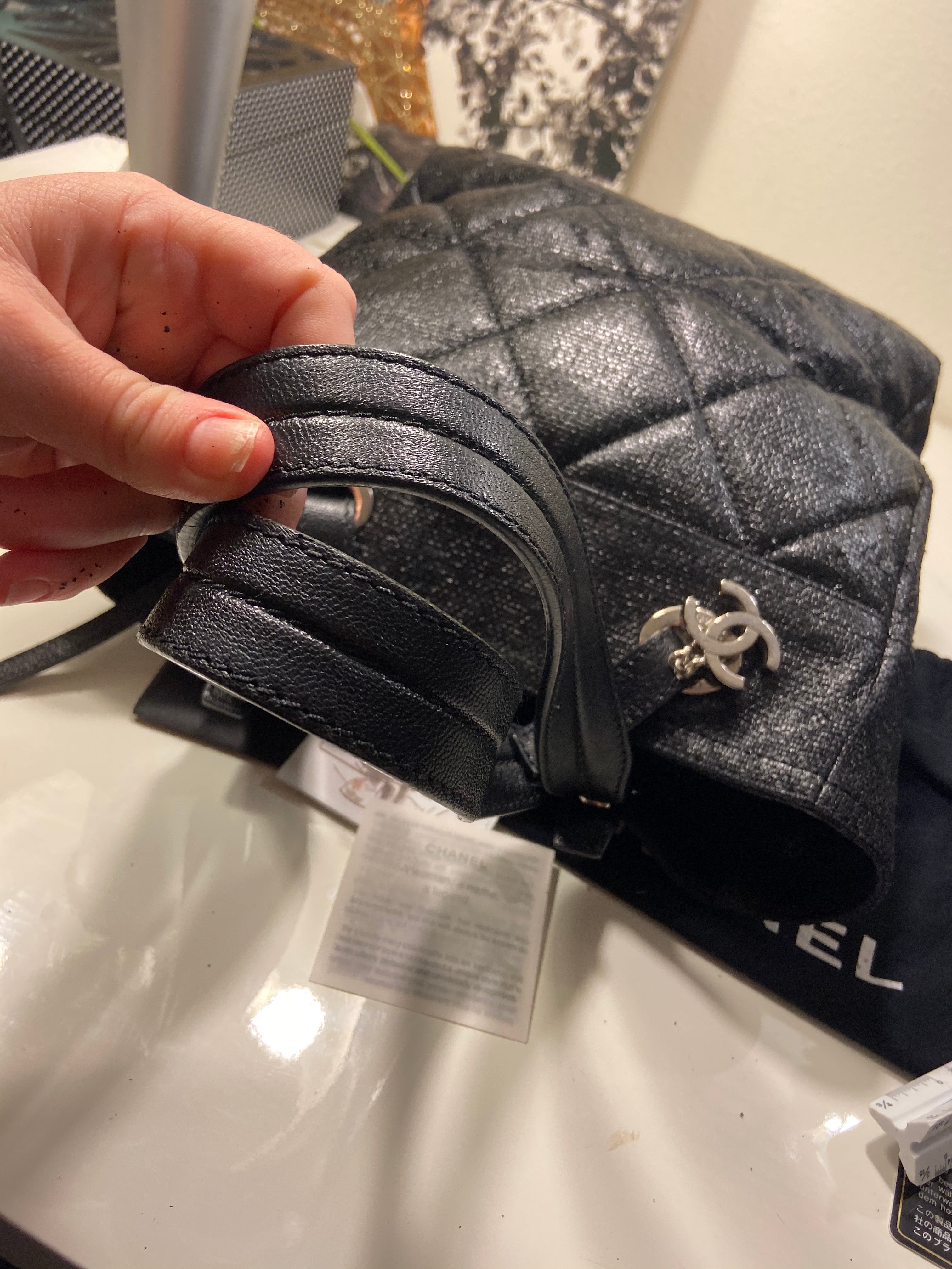 CHANEL Black Medium Paris Biarritz Tote Handbag