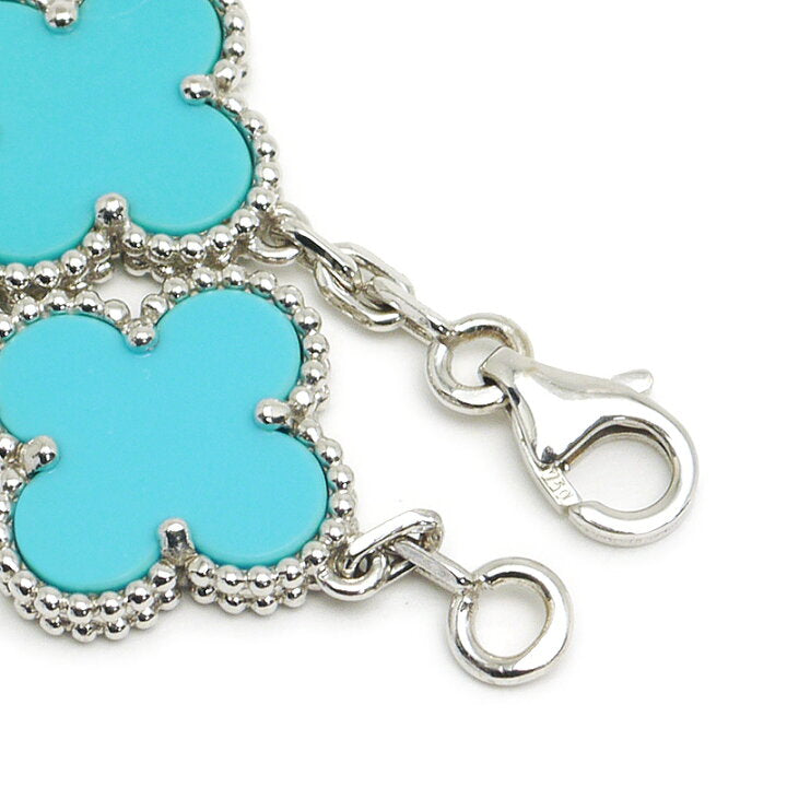 Van Cleef & Arpels Vintage Alhambra Turquoise 18KT White Gold Bracelet