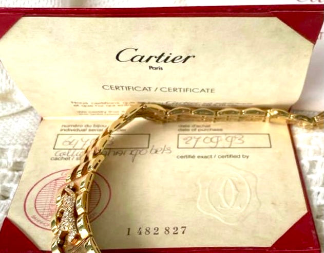Vintage Cartier Diamond-Paved Walking Panthere 18KT Gold Necklace