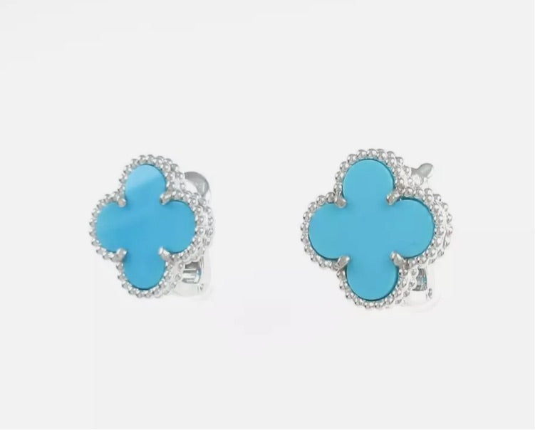 Van Cleef & Arpels Turquoise Vintage Alhambra Ear Studs