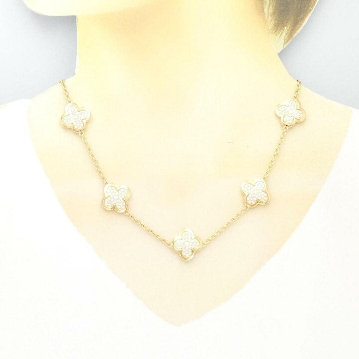 Van Cleef & Arpels Diamond-Paved Pure Alhambra 18KT Yellow Gold Necklace