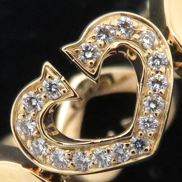 Cartier C Heart Diamond 18KT Yellow Gold Ring Size 5