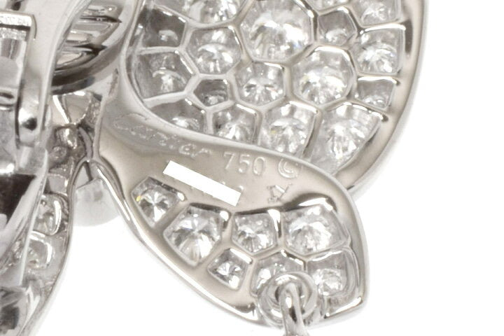 Cartier Caresse D’Orchidees Diamond Paved 18KT White Gold Dangle Earrings