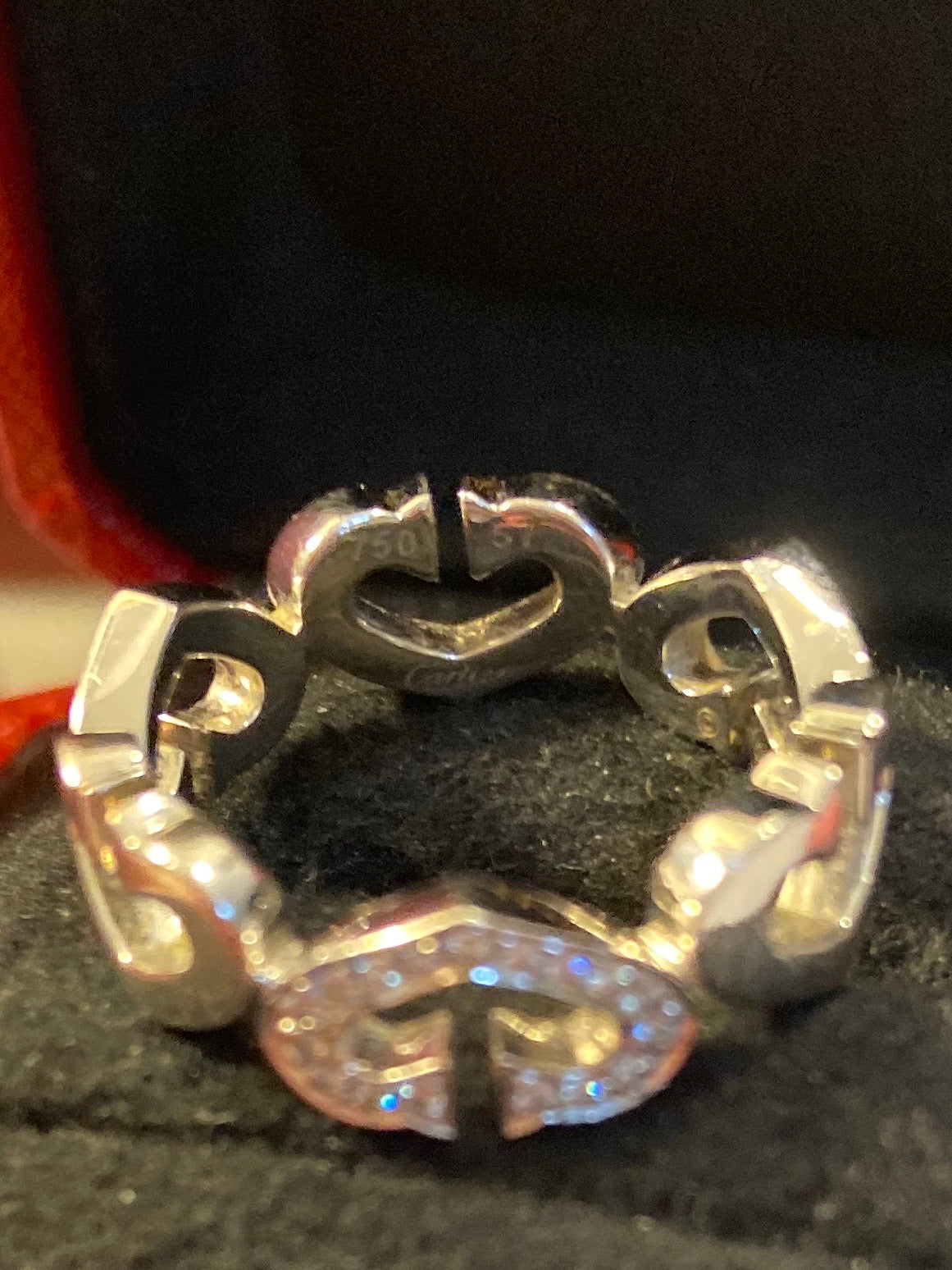 Cartier Diamond Heart C 18KT Gold Ring Sz8