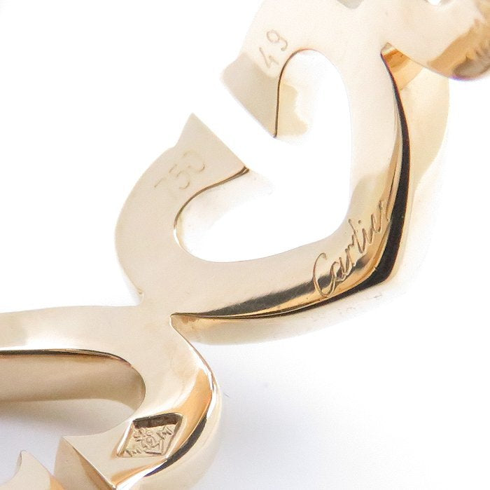 Cartier C Heart Diamond 18KT Yellow Gold Ring Size 5