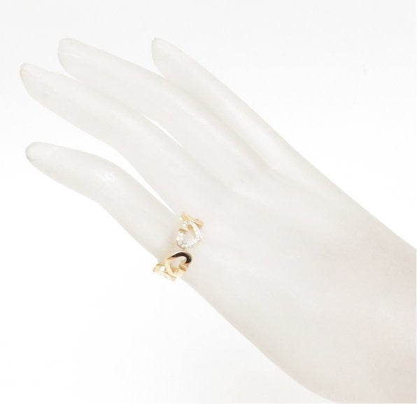 Cartier C Heart Diamond 18KT Yellow Gold Ring Size 5