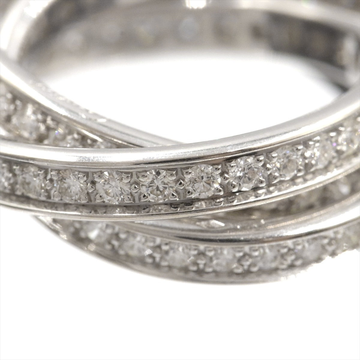 Cartier Diamond Trinity Rolling 18KT White Gold Ring Size #55/ US 7