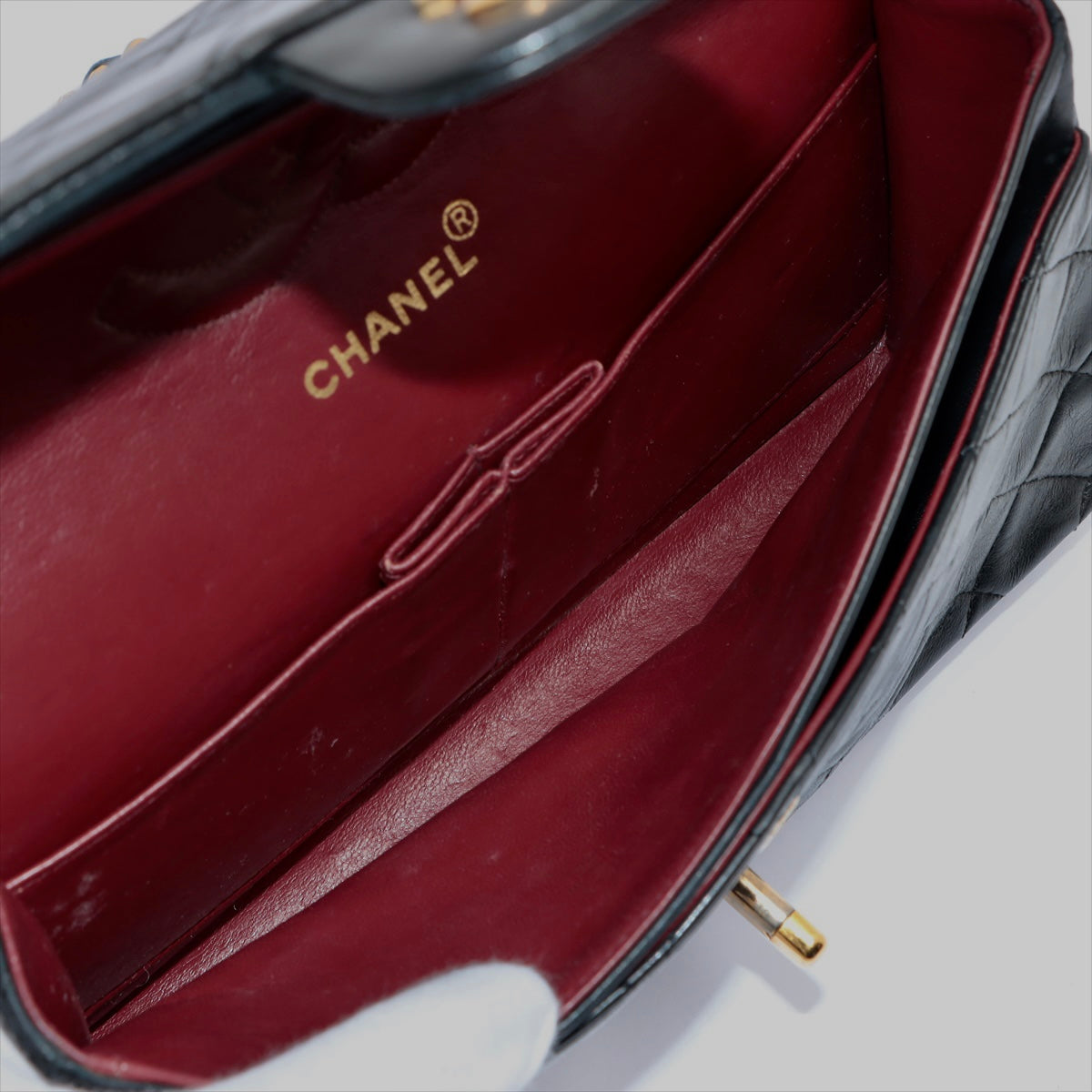 CHANEL Vintage Black Lambskin GHW Double Flap Bag