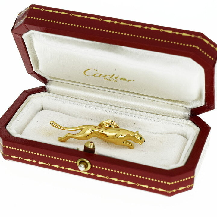 Cartier Panthere Emerald Onyx 18KT Yellow Gold Brooch/ Pin