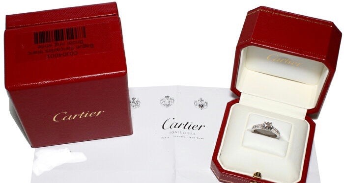 Cartier PT950 0.85ct Diamond Engagement Wedding Ring VVS2