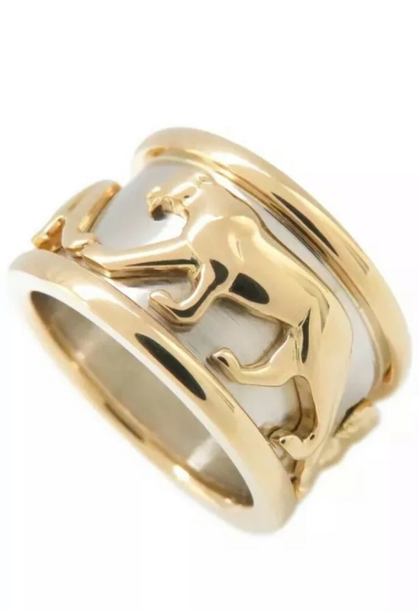Cartier Walking Panthere 18KT Yellow & White Gold Ring