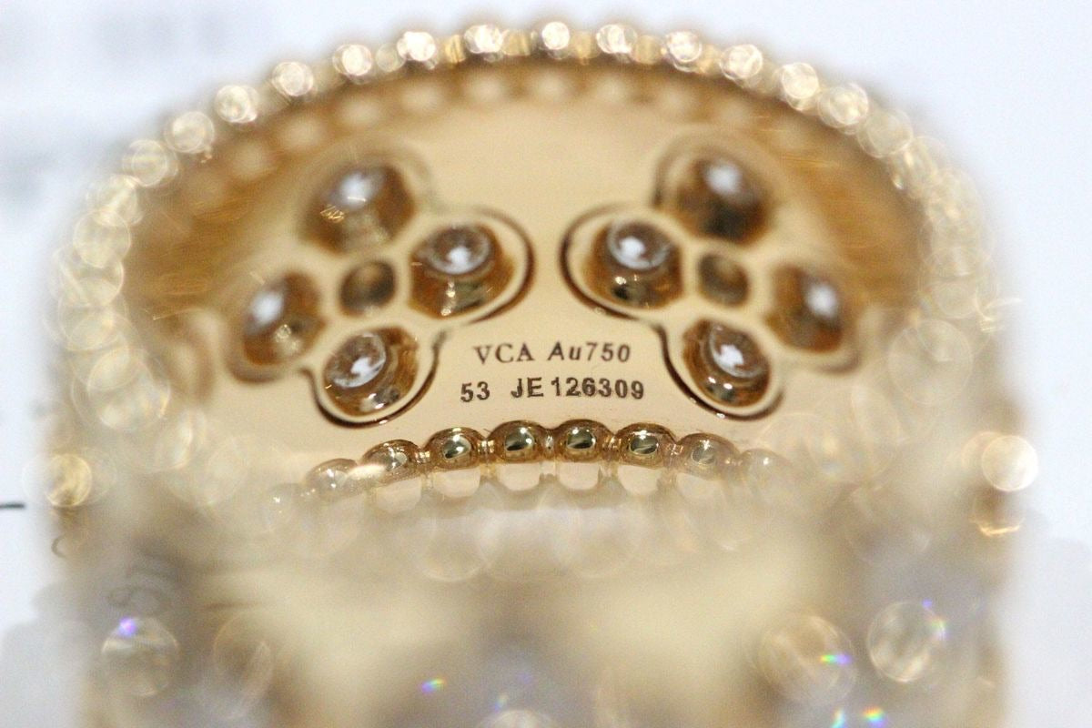 Van Cleef & Arpels Perlee Clover Alhambra Diamond Ring #53 / 6.5