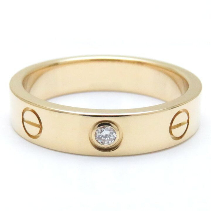 Cartier 1P Diamond 18KT Yellow Gold Wedding Love Ring Size 50/ 5
