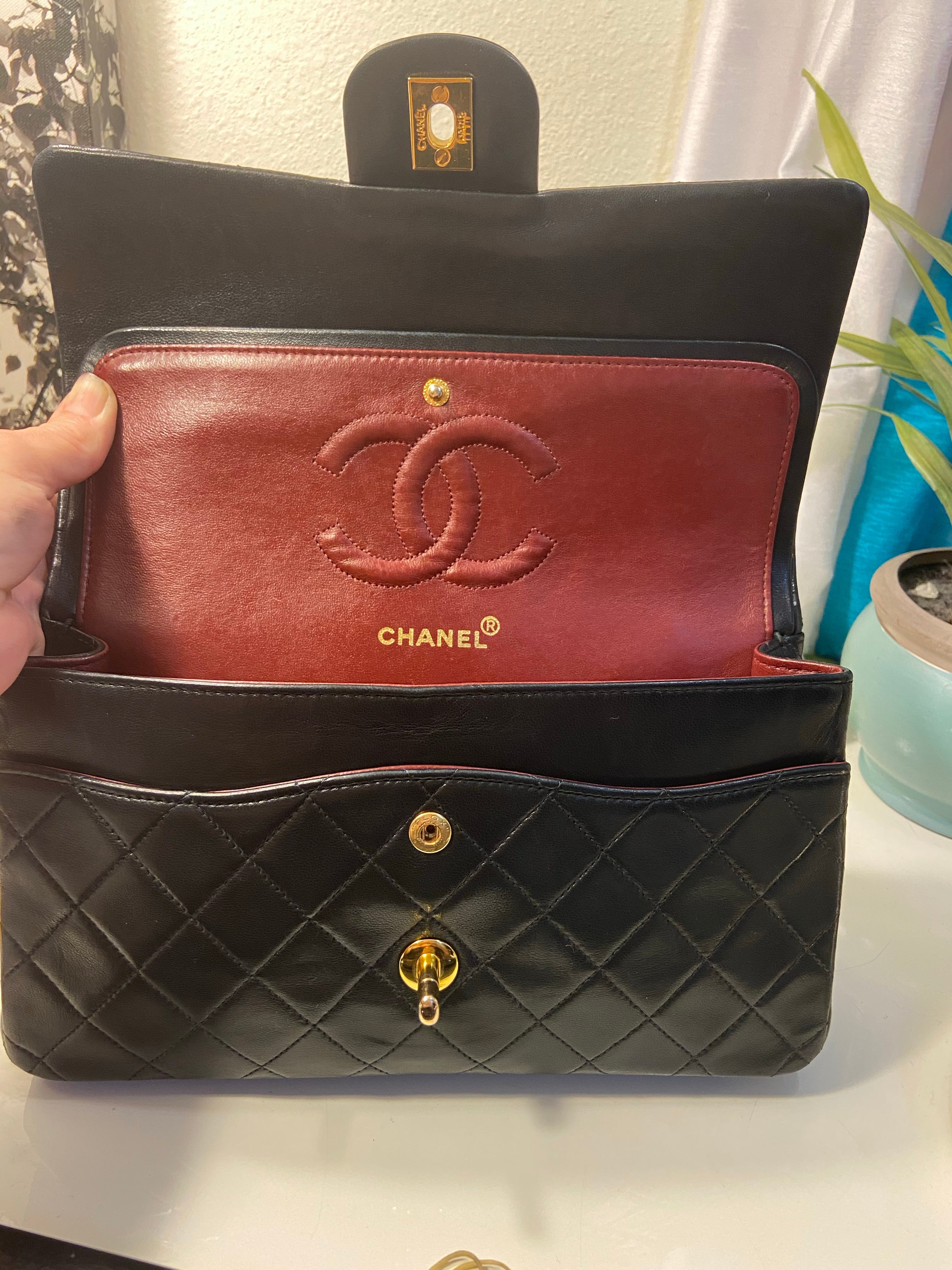 Sale! CHANEL Black Double Flap Lambskin Leather 25 Shoulder Bag