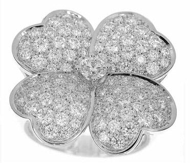 Van Cleef & Arpels Diamond Cosmos Ring, 18KT White Gold, Large Model
