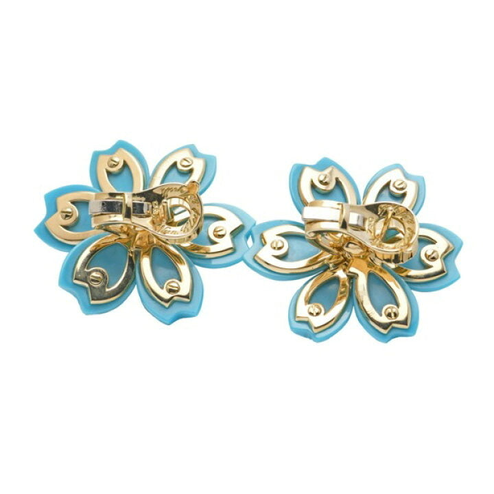 Rare Van Cleef & Arpels Turquoise Diamond Rose de Noel 18KT Yellow Gold Earrings
