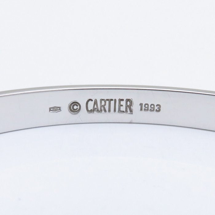 Cartier 18KT White Gold Love Bracelet Size 17 w/ Cert