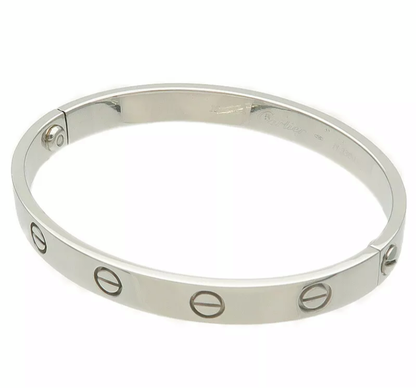 Cartier 18KT White Gold Love Bracelet Size #16 w/ Cert