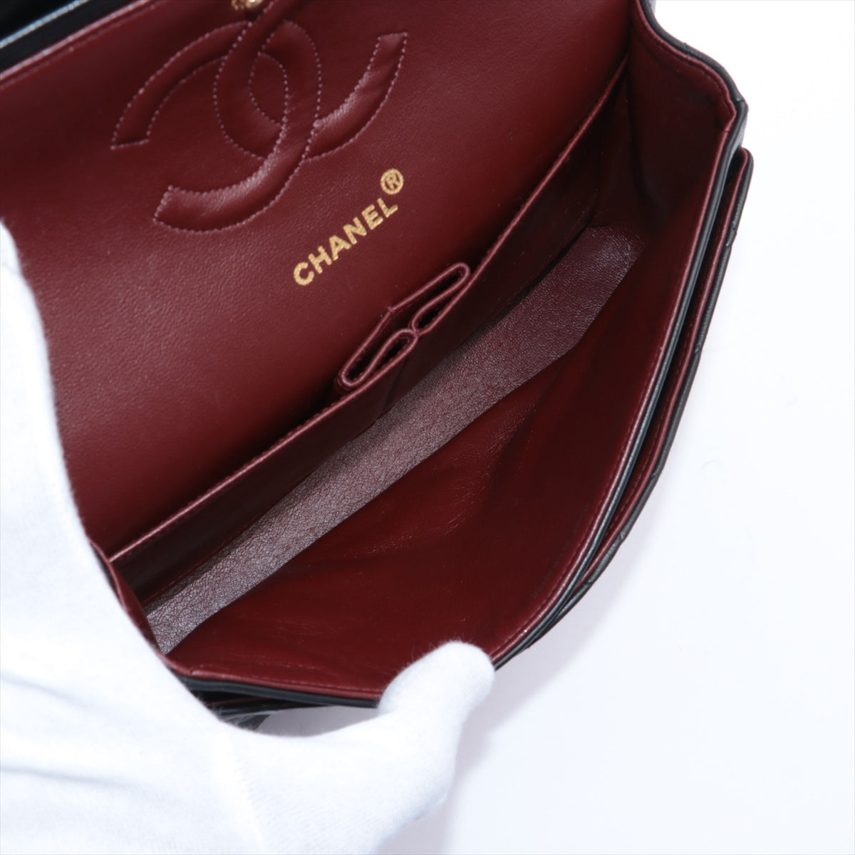 CHANEL Black Lambskin GHW Double Flap