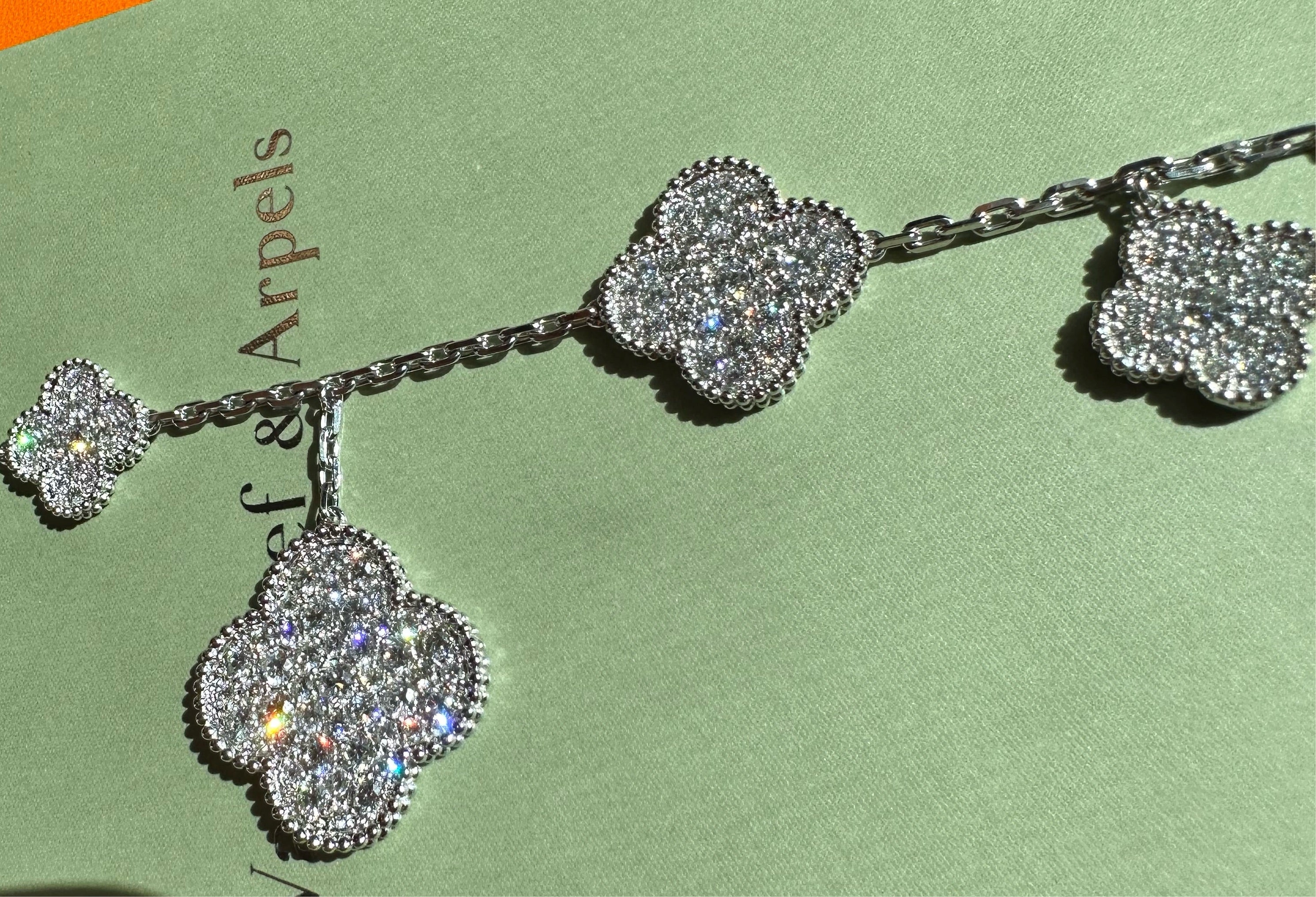 Van Cleef & Arpels Diamond-Paved Magic Alhambra 5-Motif Bracelet
