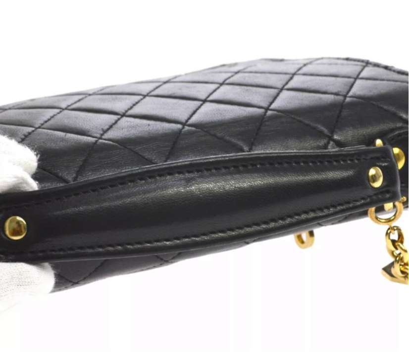 Vintage CHANEL 2Way Black Quilted GHW Handbag