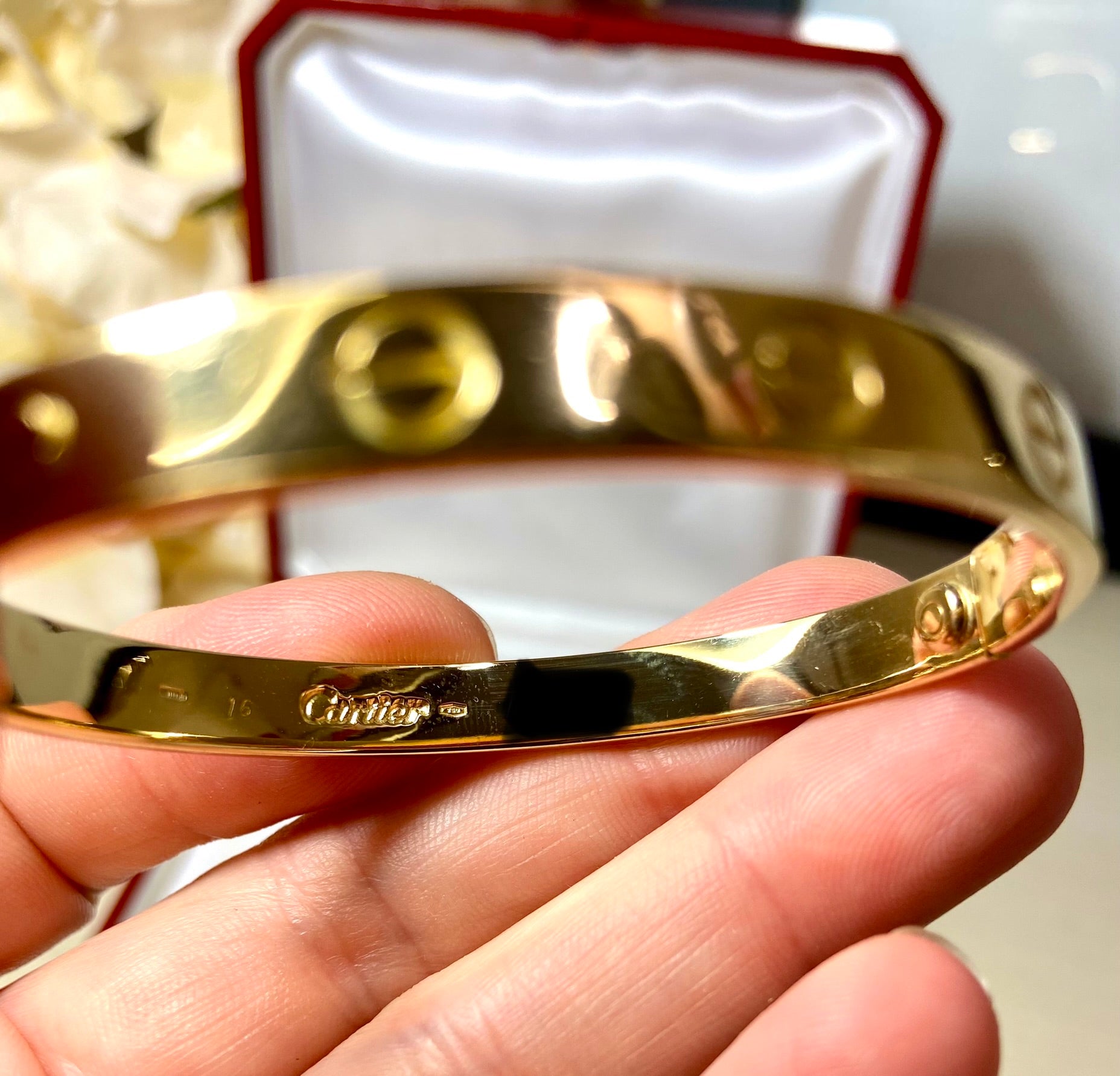Cartier 18KT Yellow Gold Love Bracelet Size 16