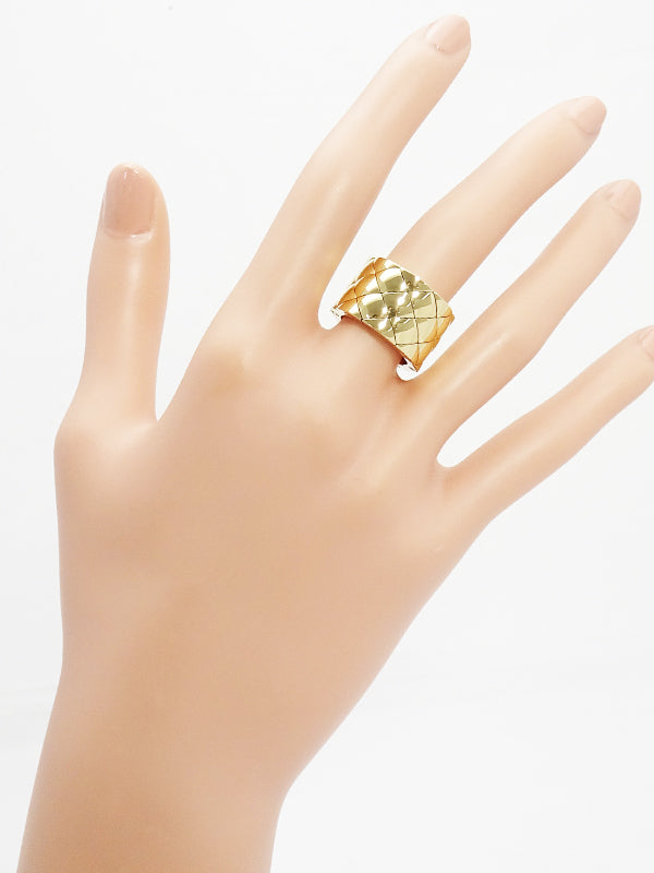 CHANEL Wide 18KT Yellow Gold Woven Ring Size 4.75