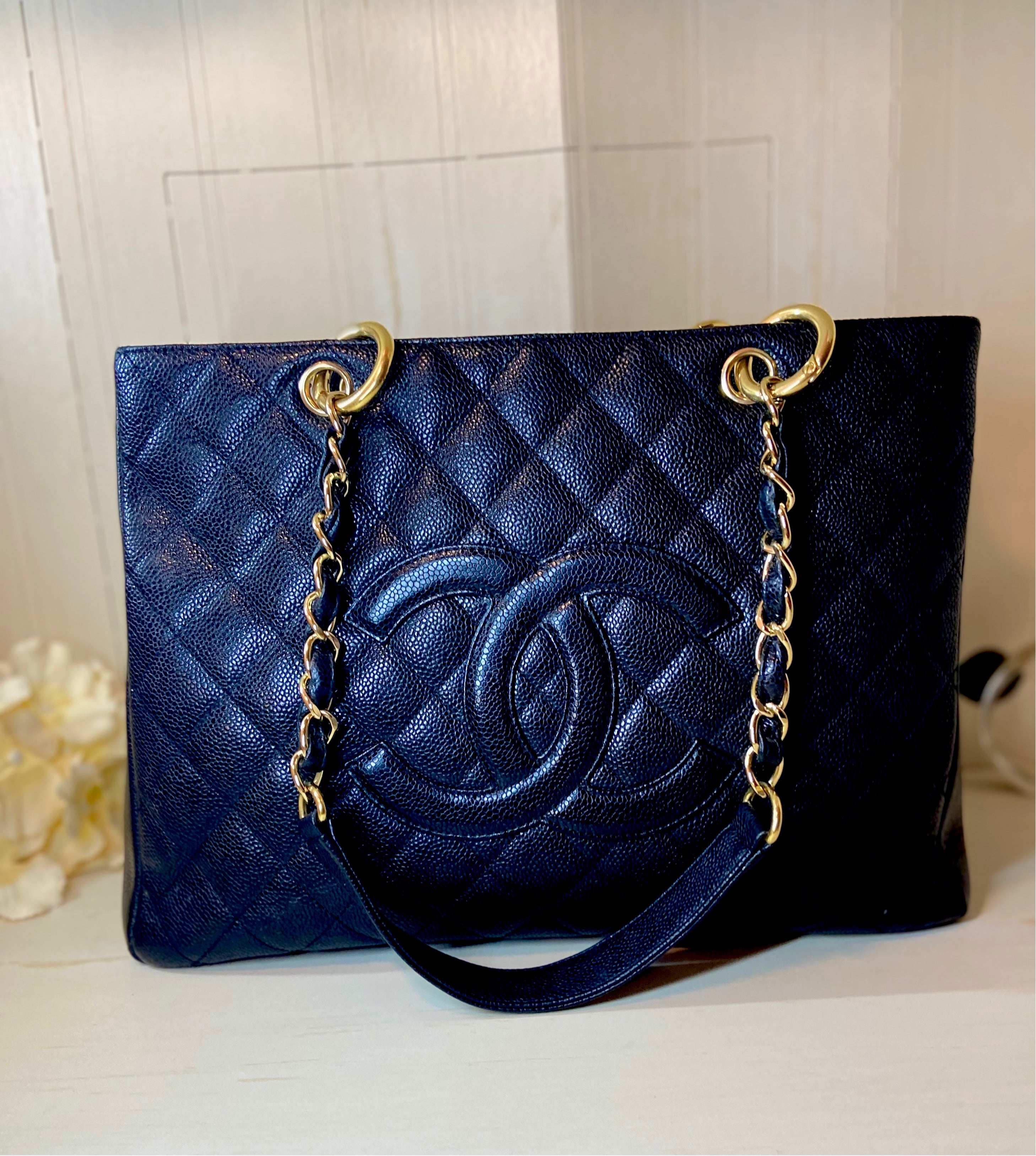 CHANEL GST Grand Shopper Tote Black Caviar Leather GHW Bag