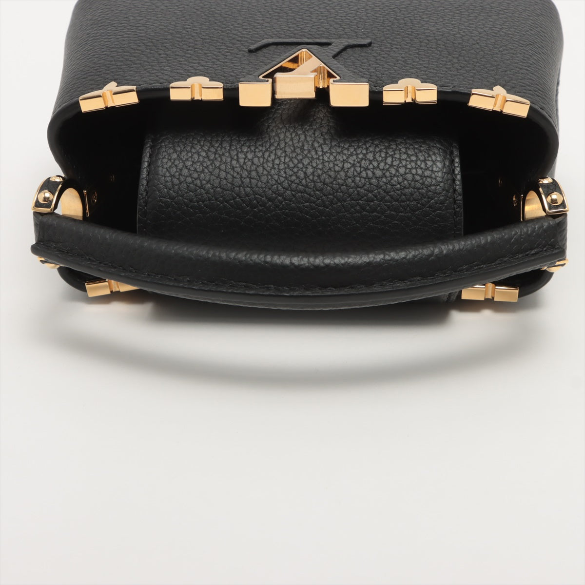 Louis Vuitton Mini Black Capucines Gold Monogram Flower Handbag
