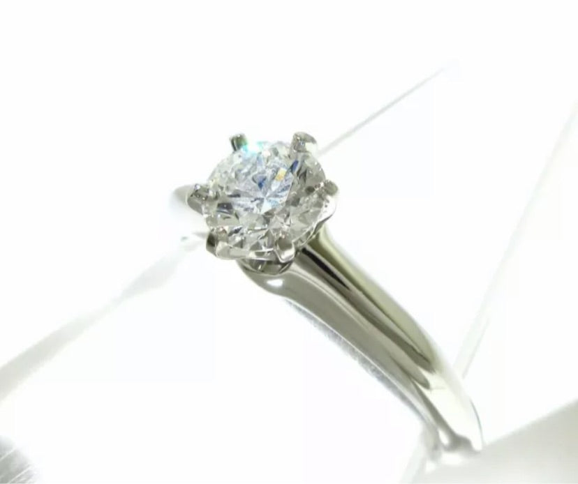 Tiffany & Co. Diamond Solitaire .58ct Platinum Engagement / Wedding Ring Size 5.5