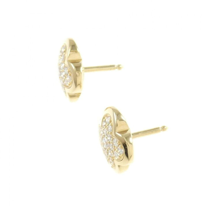 Van Cleef & Arpels Diamond-Paved Pure Alhambra Yellow Gold Ear Studs