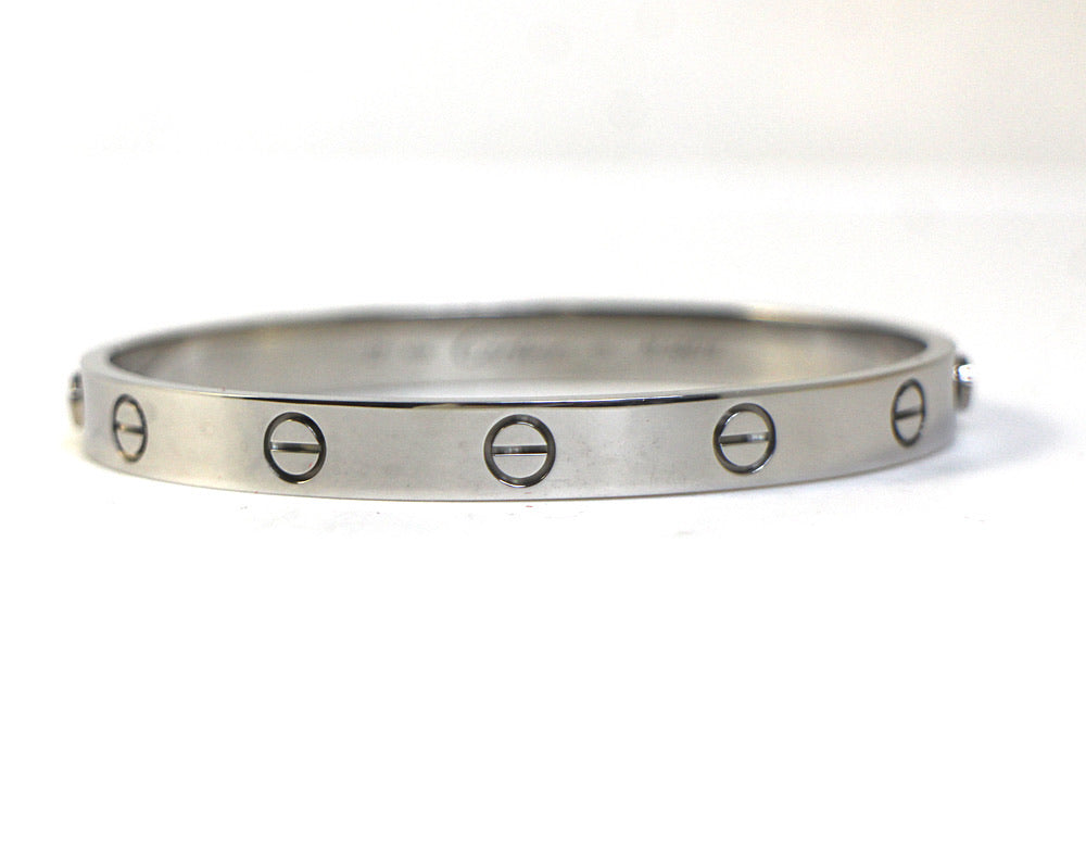 Cartier 18KT White Gold Love Bracelet Size 17