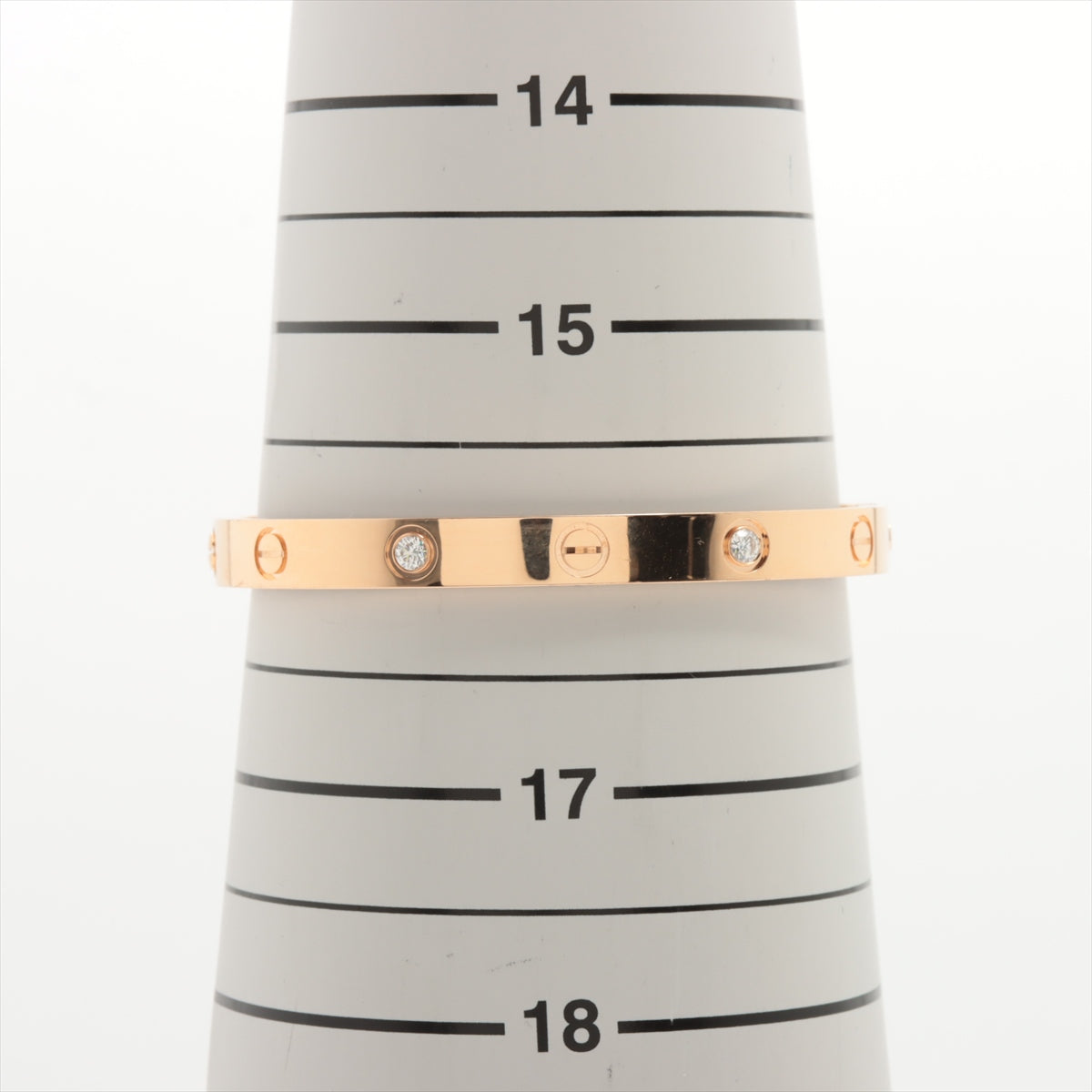 Cartier 4 Diamond 18KT Rose Gold Love Bracelet, Size 17, New Screw Model