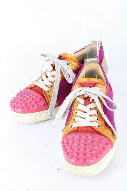 Christian Louboutin Red Bottom Pink Spike Sneakers