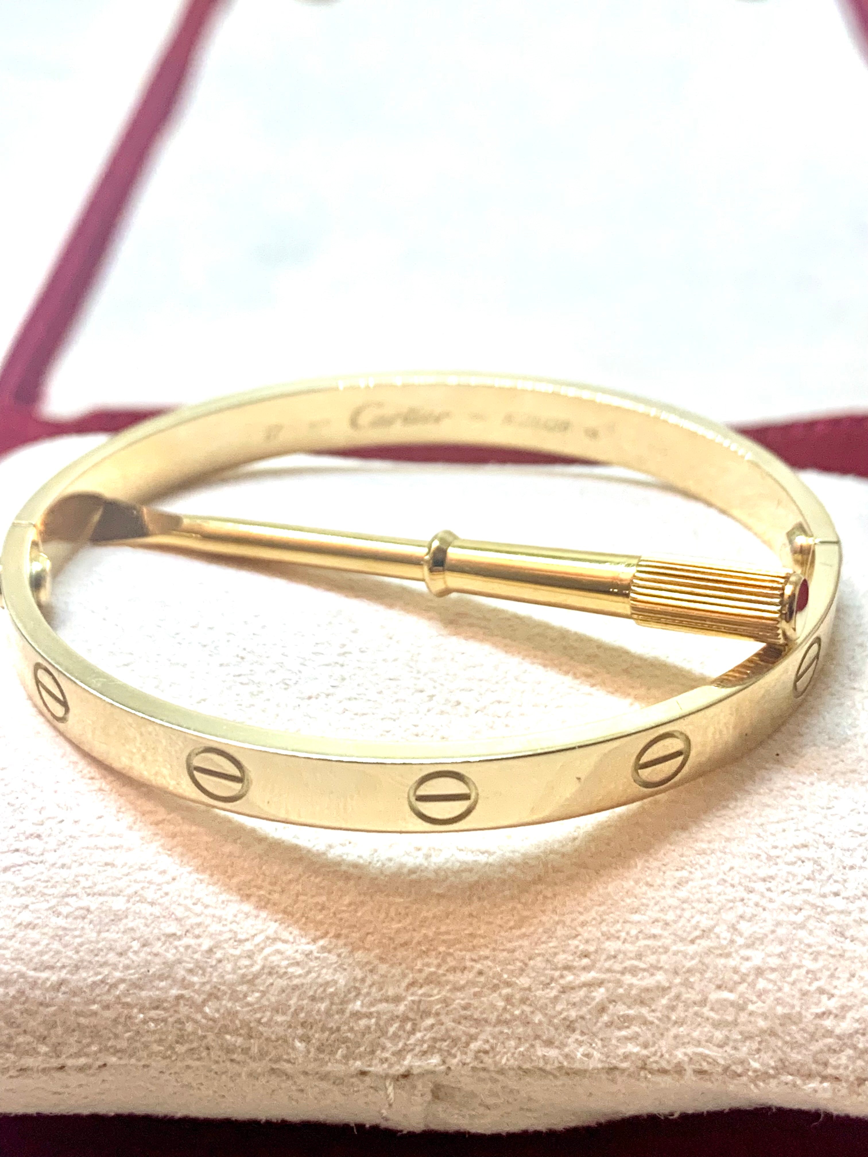 Cartier 18KT Yellow Gold Love Bracelet, Size 17