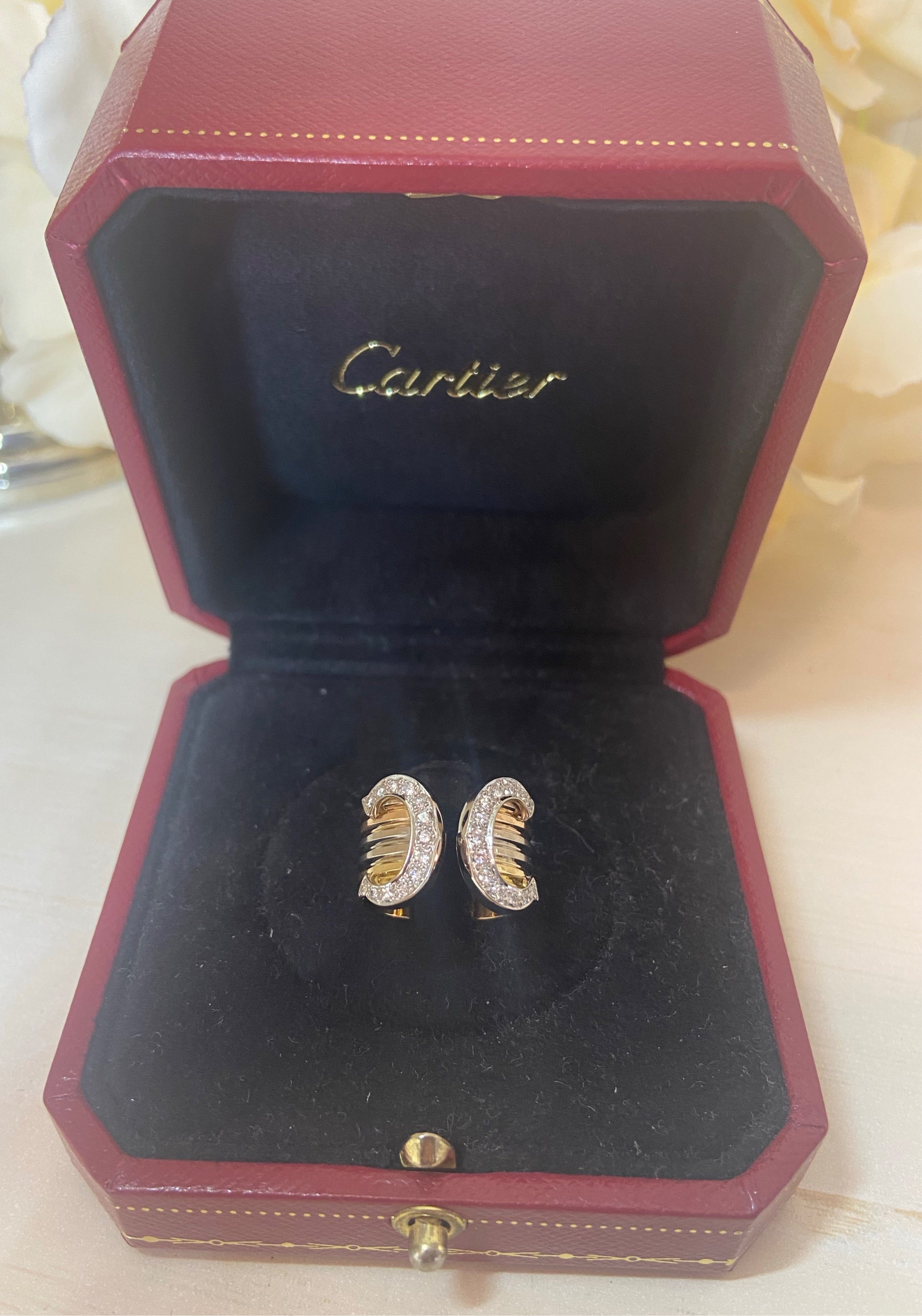 Cartier Diamond 2C Wide 18KT Trinity Tri-Gold Ring #51/ US 5.5