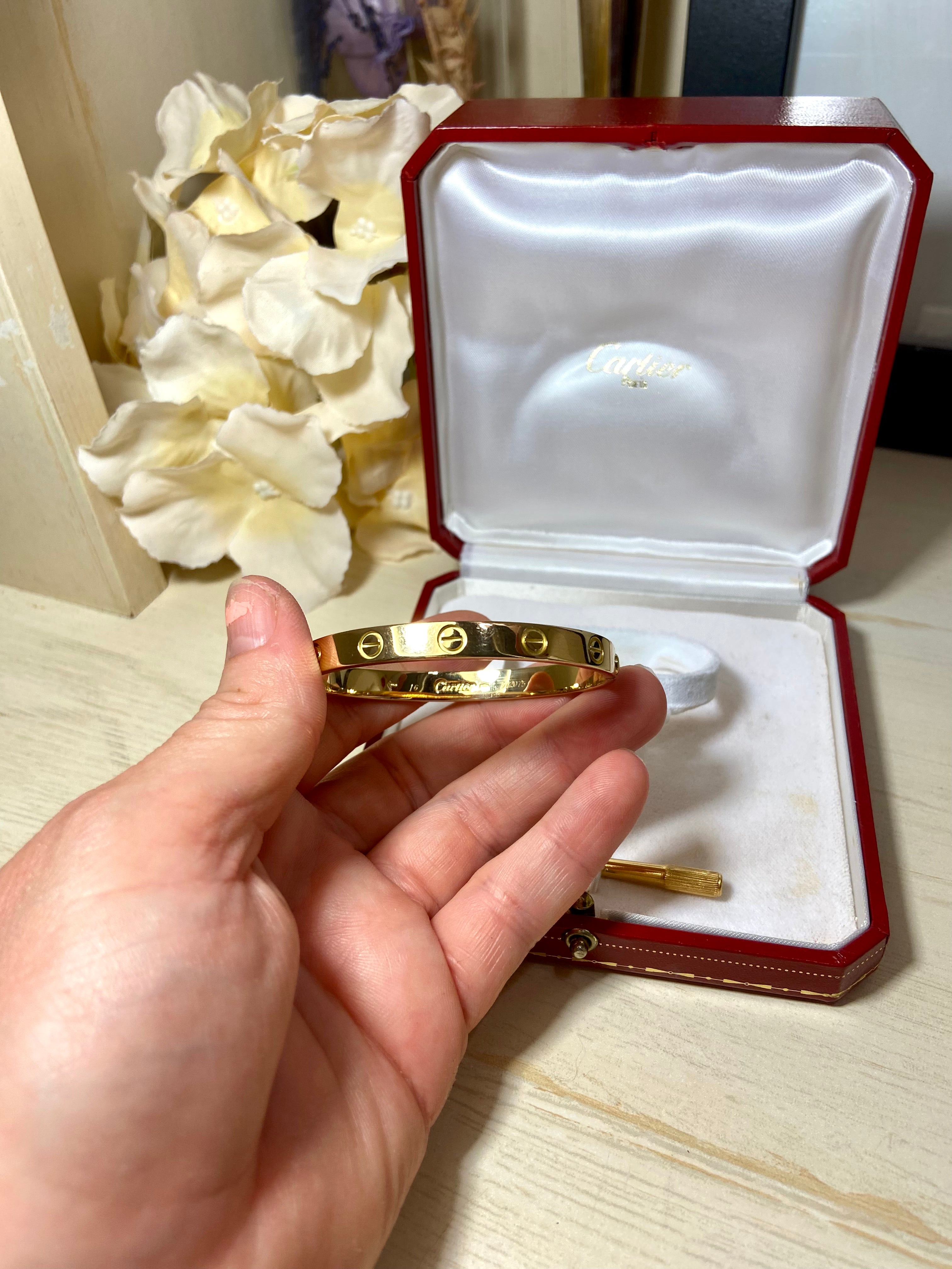 Cartier 18KT Yellow Gold Love Bracelet Size 16