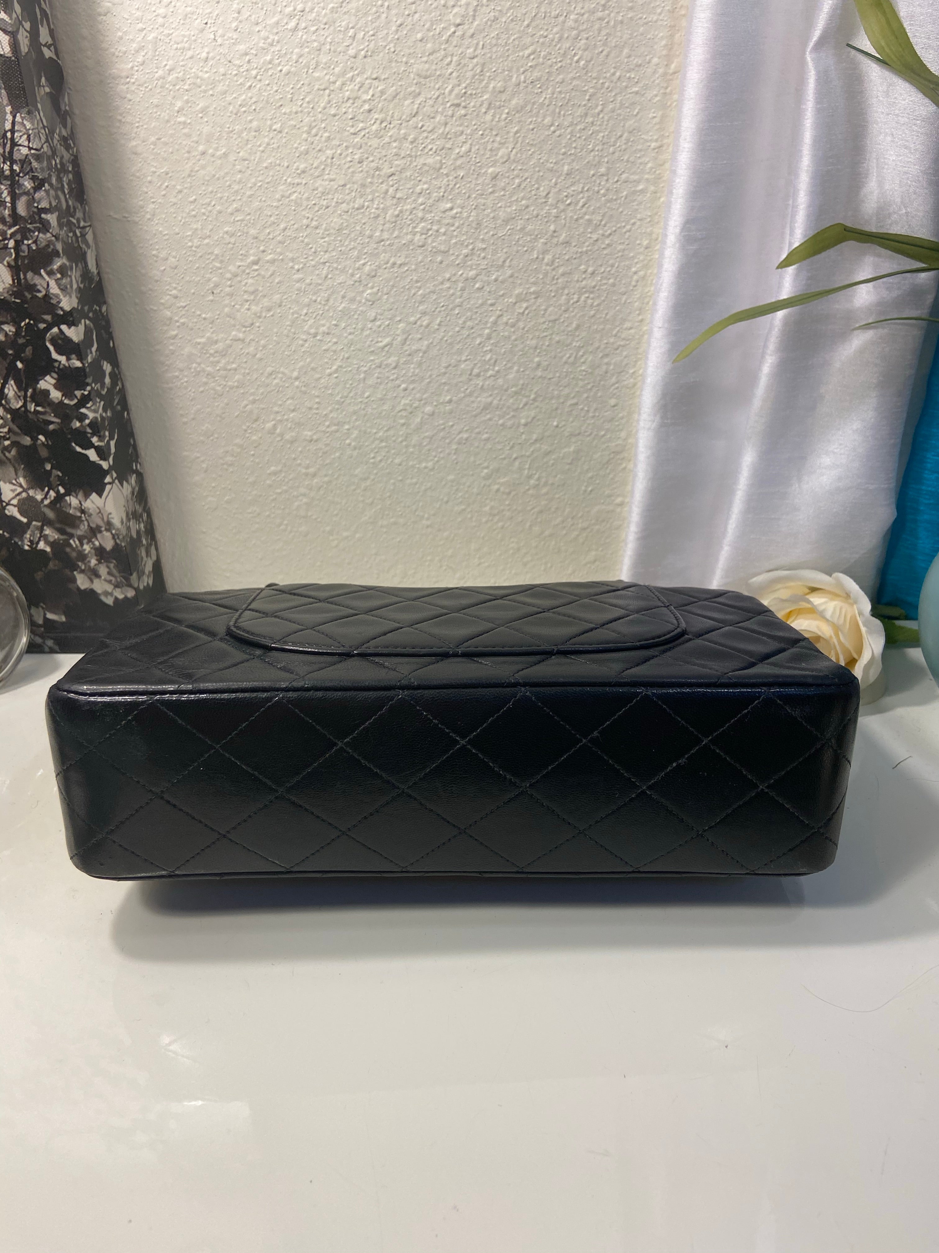 Sale! CHANEL Black Double Flap Lambskin Leather 25 Shoulder Bag