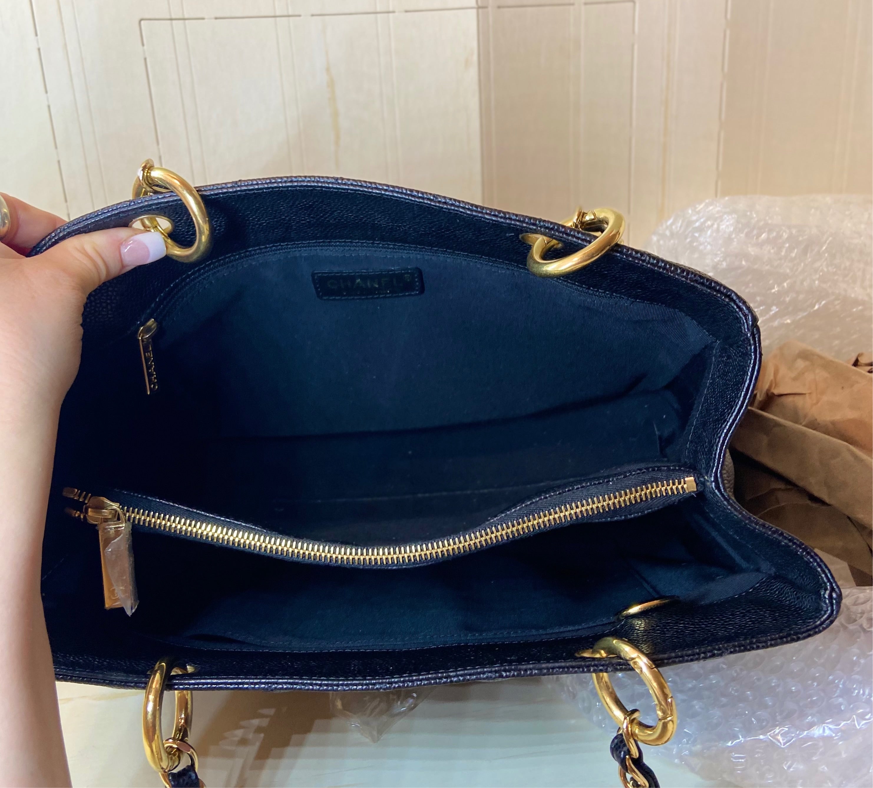 CHANEL GST Grand Shopper Tote Black Caviar Leather GHW Bag