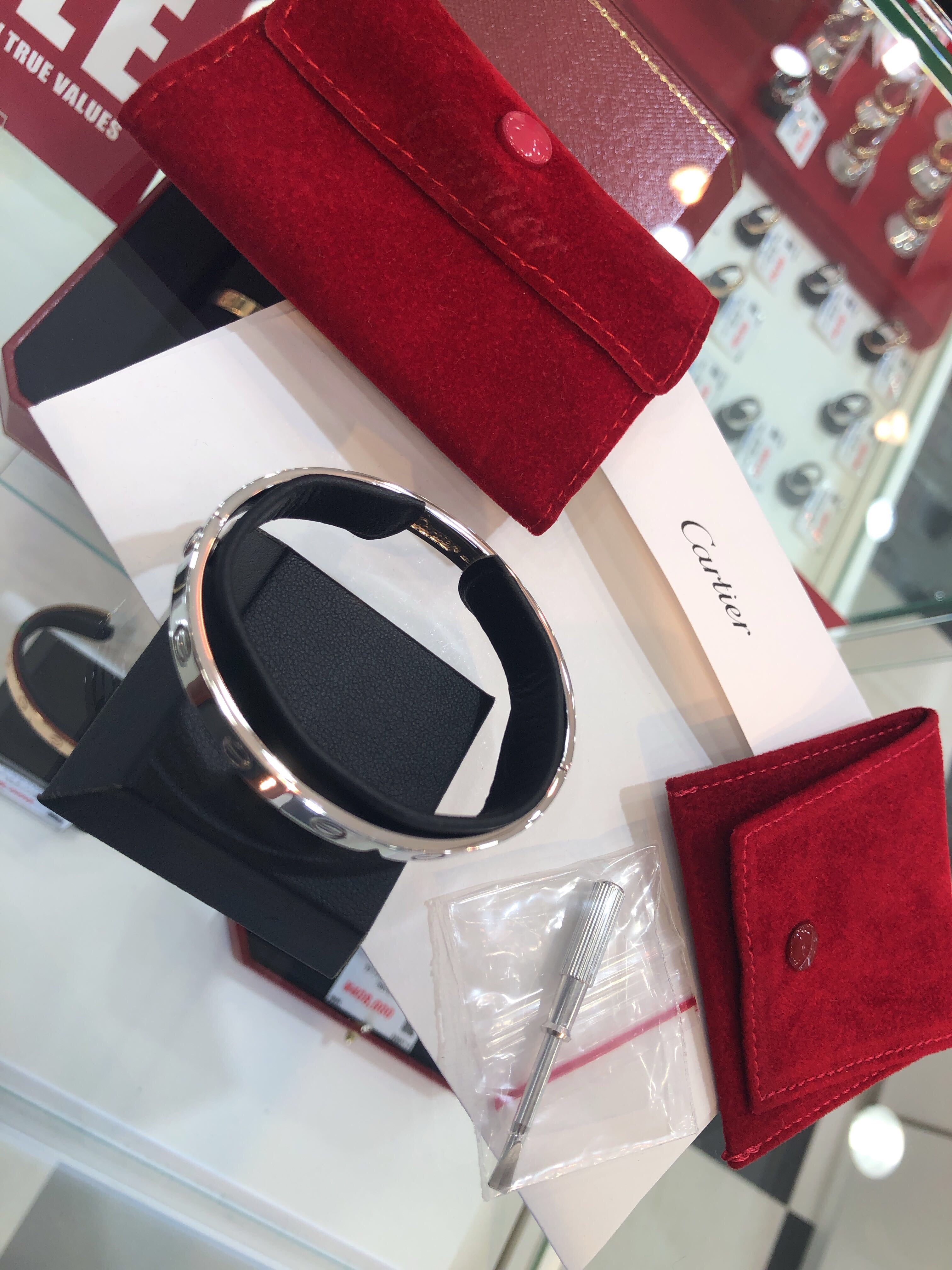 Cartier 18KT White Gold Love Bracelet Bangle #17