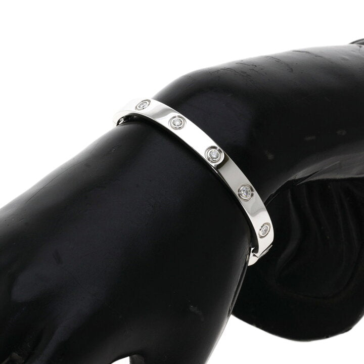 Cartier 10 Diamond 18KT White Gold Love Bracelet Size 16