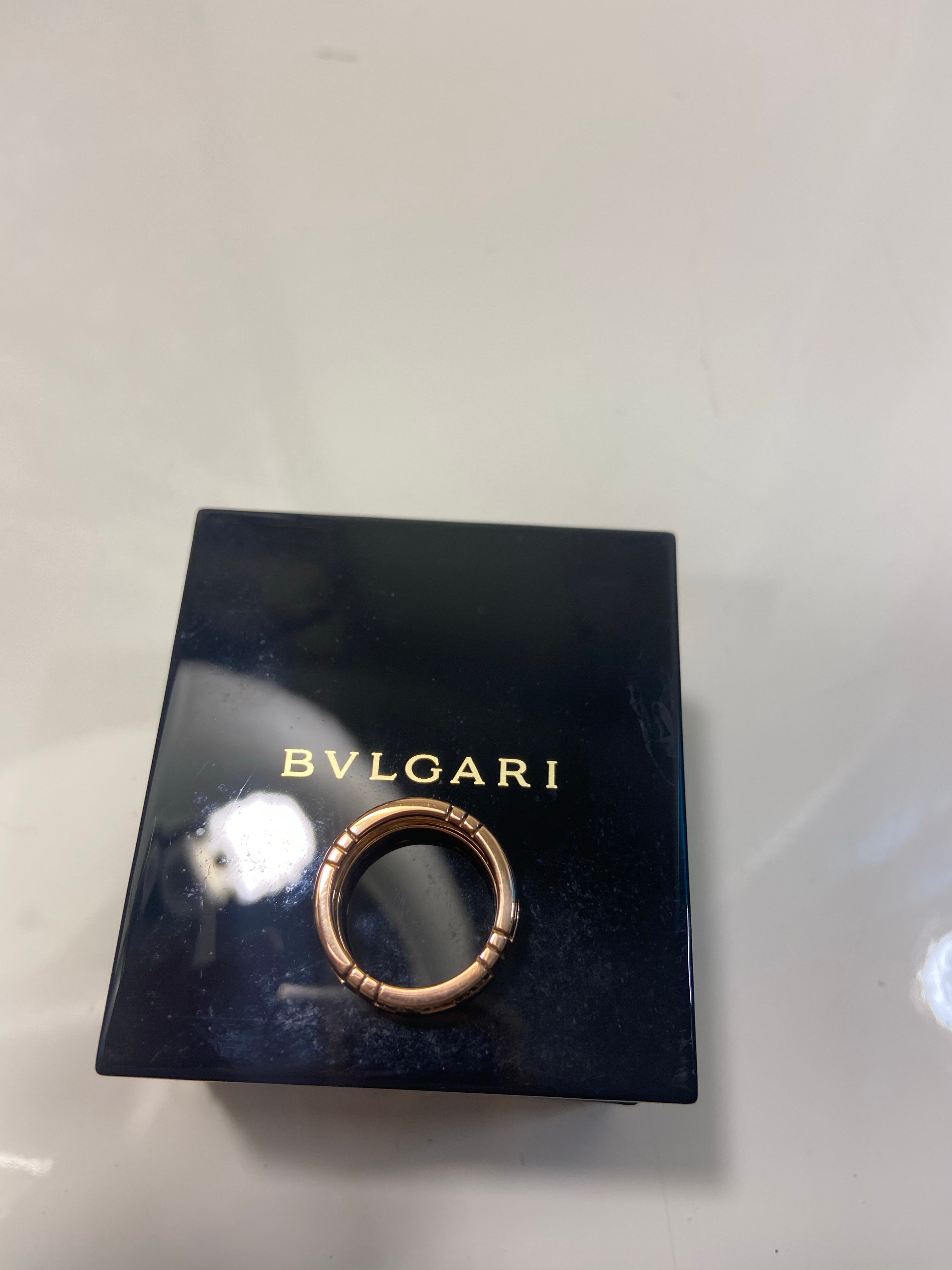 Bvlgari 18KT Rose Gold Parentesi Ring Size #50/ US 5