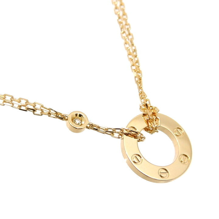 Cartier 2P Diamond Love Necklace 18KT Yellow Gold